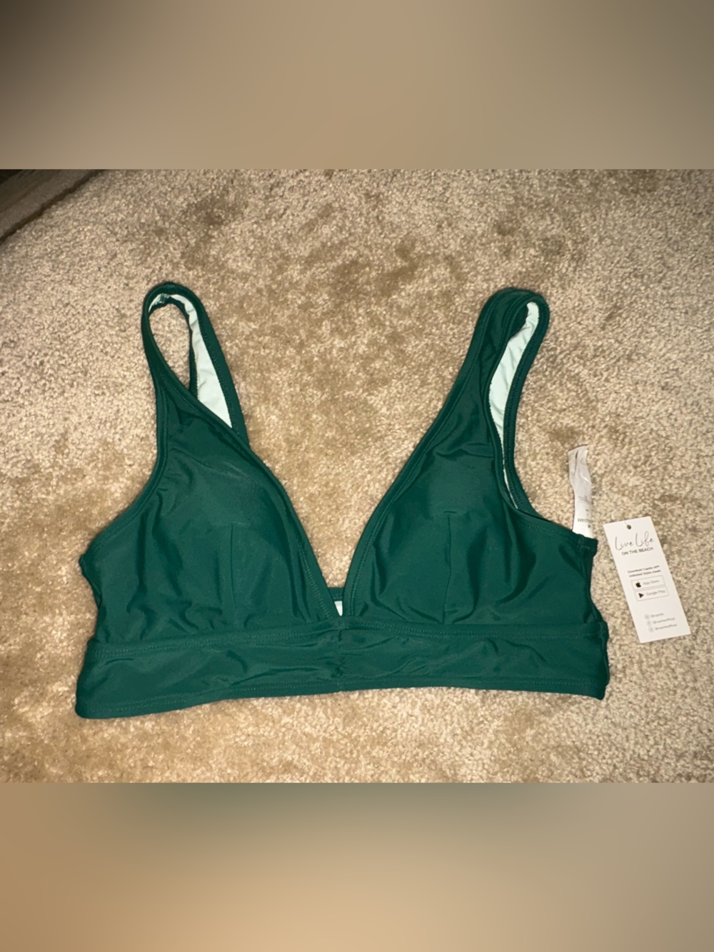 Cupshe Emerald Green Scoop Bikini Top